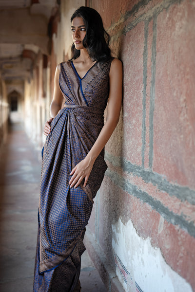 BENARES BROCADE SARI GOWN