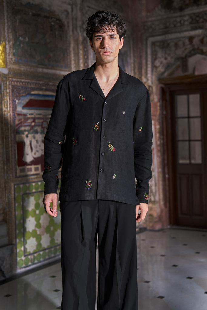 WIDE-LEGGED BLACK PANT dash and dot