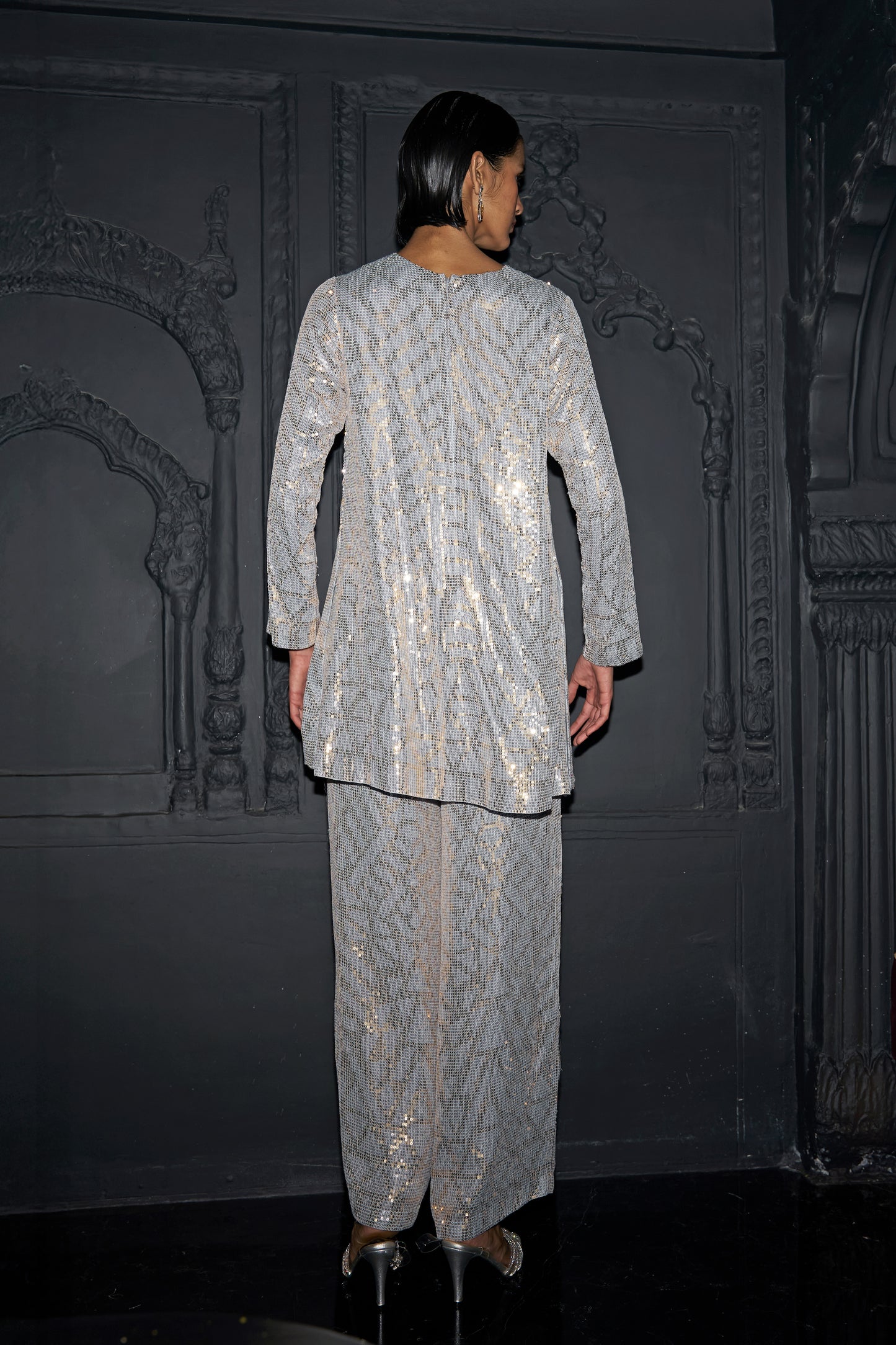 PASTEL SEQUIN EMBROIDERED PANT