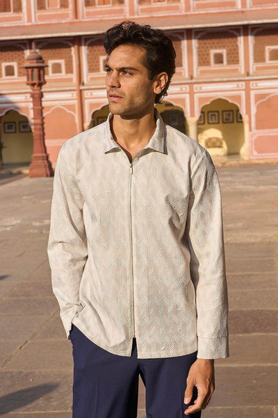 TEXTURED ZIP SHIRT - dash and dot