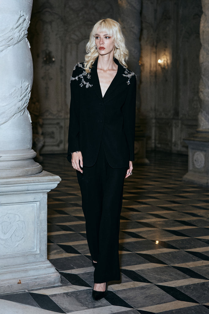 CRYSTAL EMBELLISHED BLAZER dash and dot