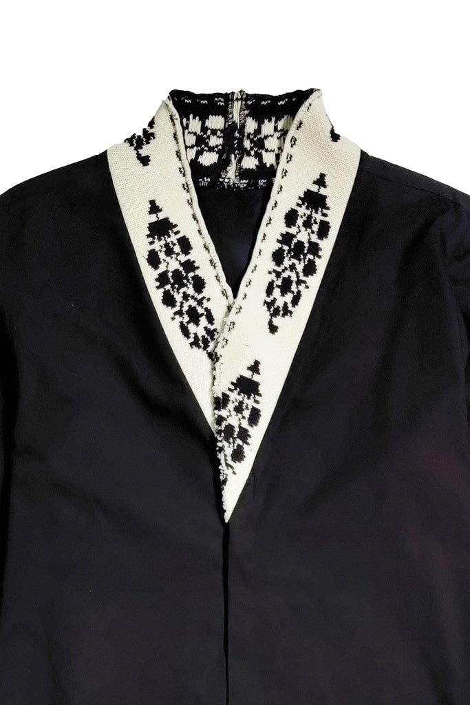CONTRAST RIB SHAWL COLLAR SHIRT - dash and dot dash and dot