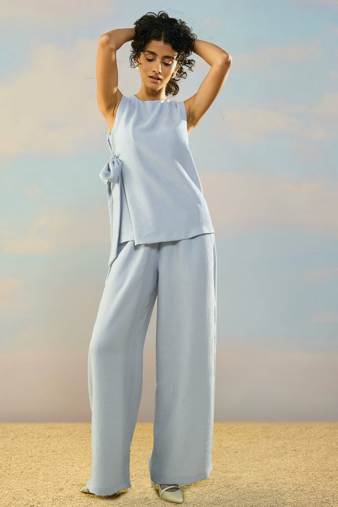 TEXTURED WIDE-LEGGED PANT dash and dot