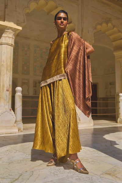 LAMÉ BLOCKED ONE SHOULDER SET - dash and dot