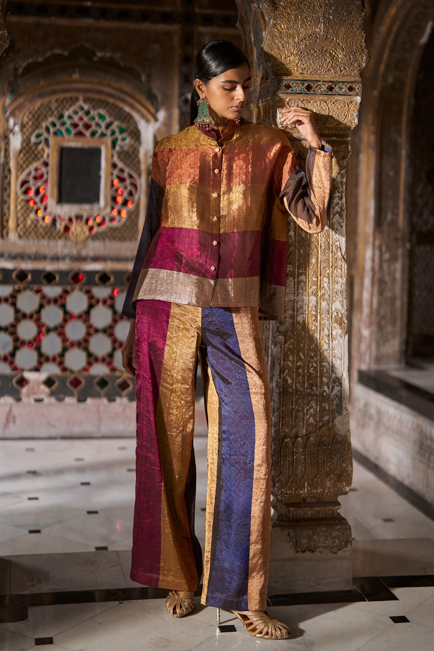 BENARES TISSUE STRIPED PANT