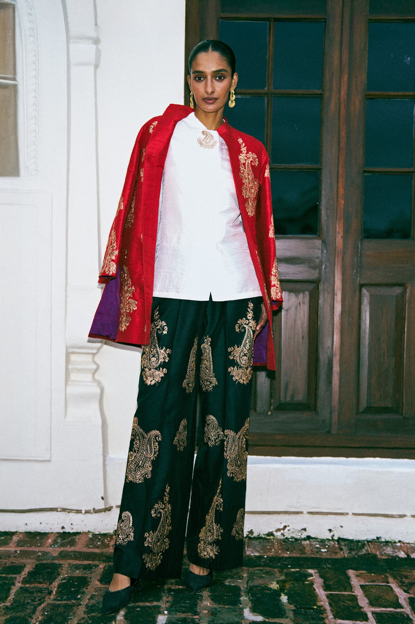 EMBROIDERED PAISLEY JACKET, SHIRT AND PANT