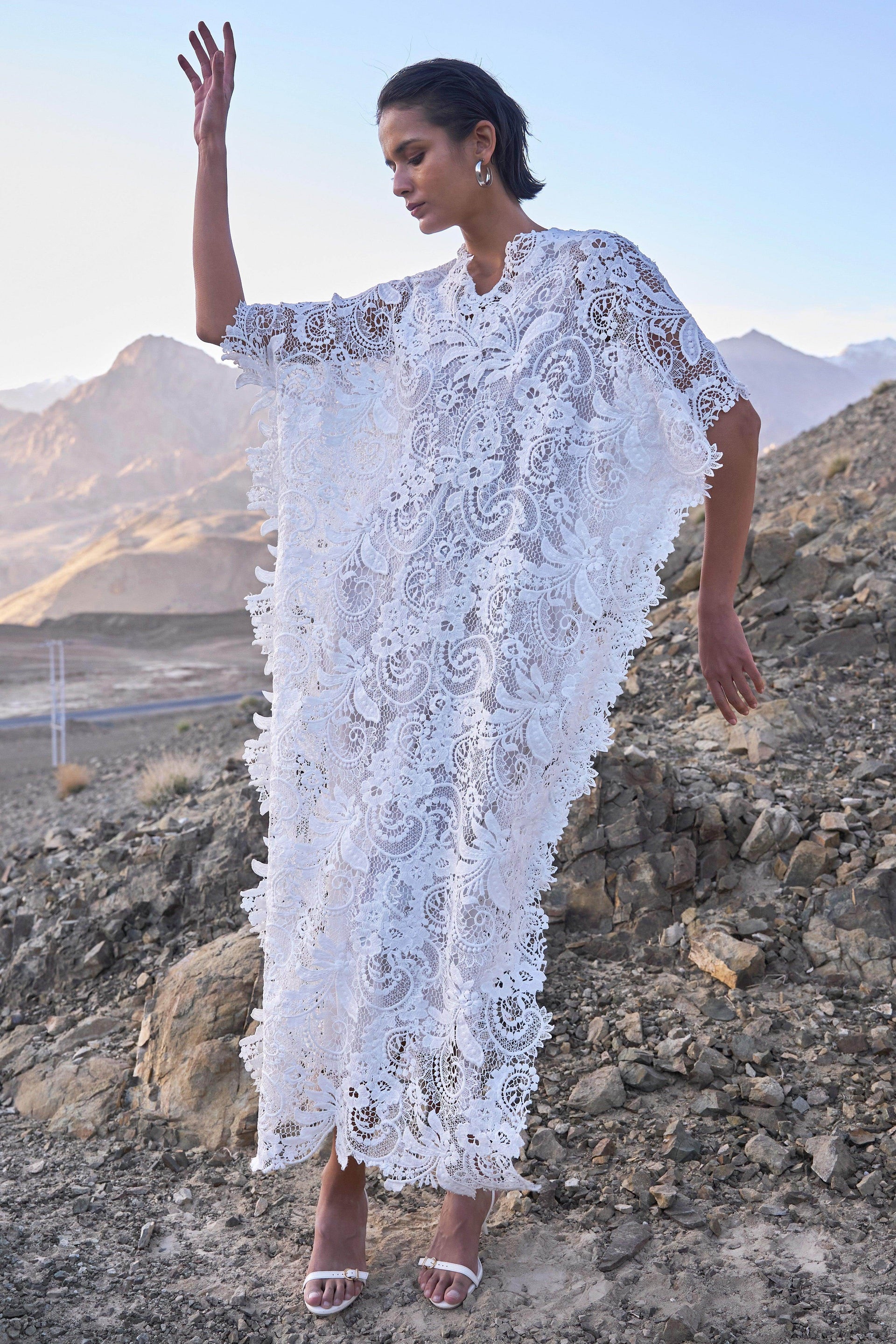 lace kaftan dress VISCOSEPRINT Cheap Black Satin Maxi boat neckline Color:deep red