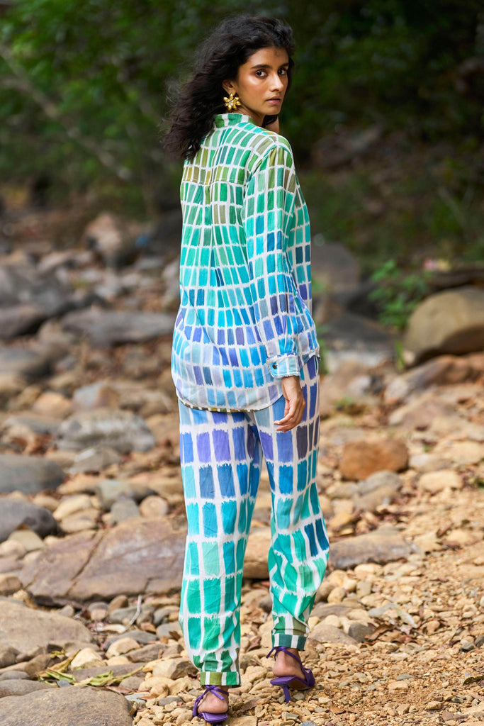 PRINTED LINEN PANT - dash and dot dash and dot