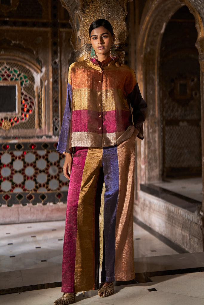 BENARES TISSUE STRIPED SHIRT dash and dot