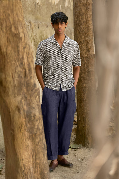 MONOCHROME TEXTURED JACQUARD SHIRT