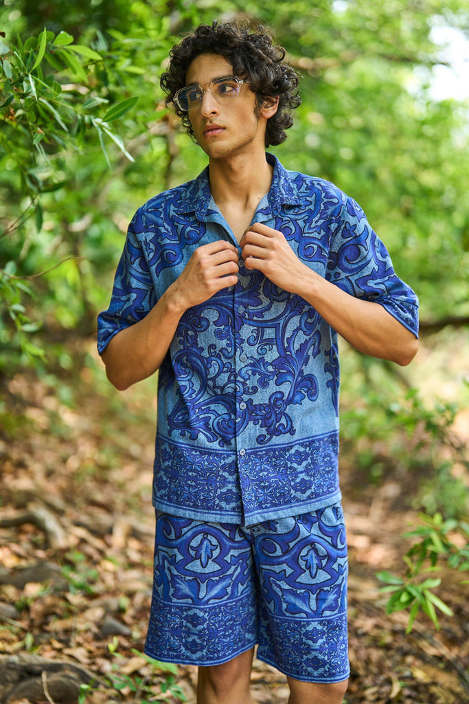 DENIM PRINTED SHORTS SET - dash and dot dash and dot