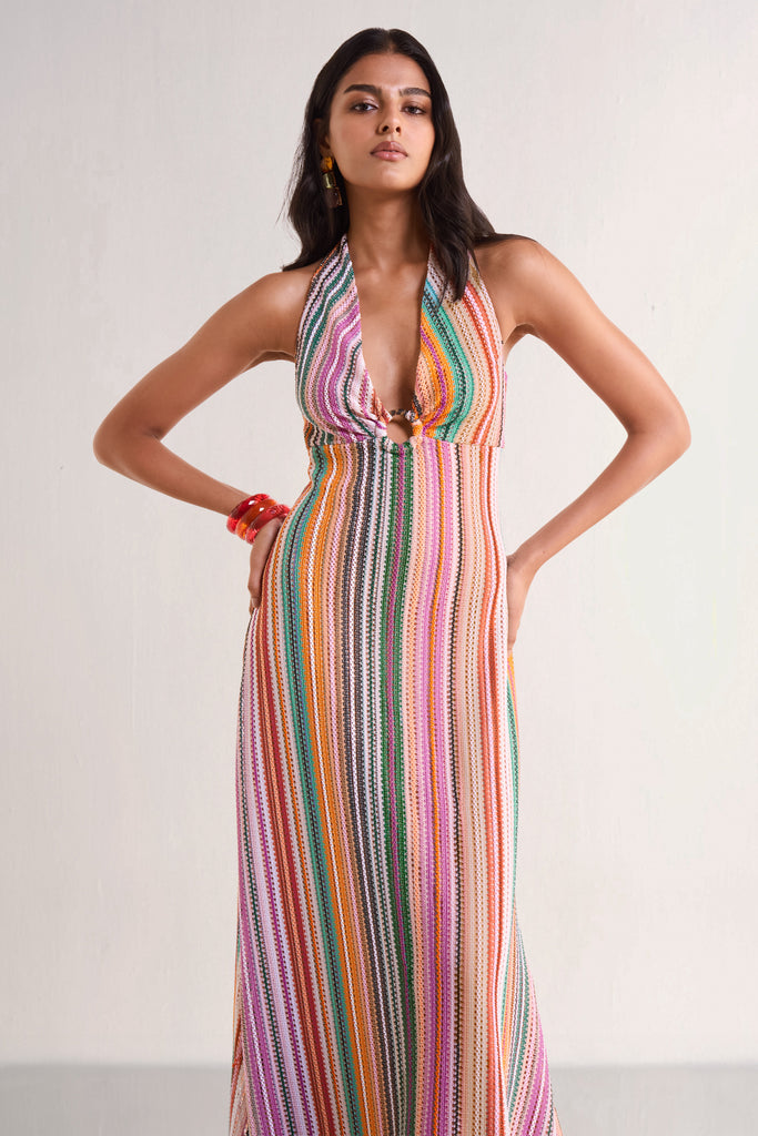 HALTER NECK CROCHET KNIT MAXI dash and dot