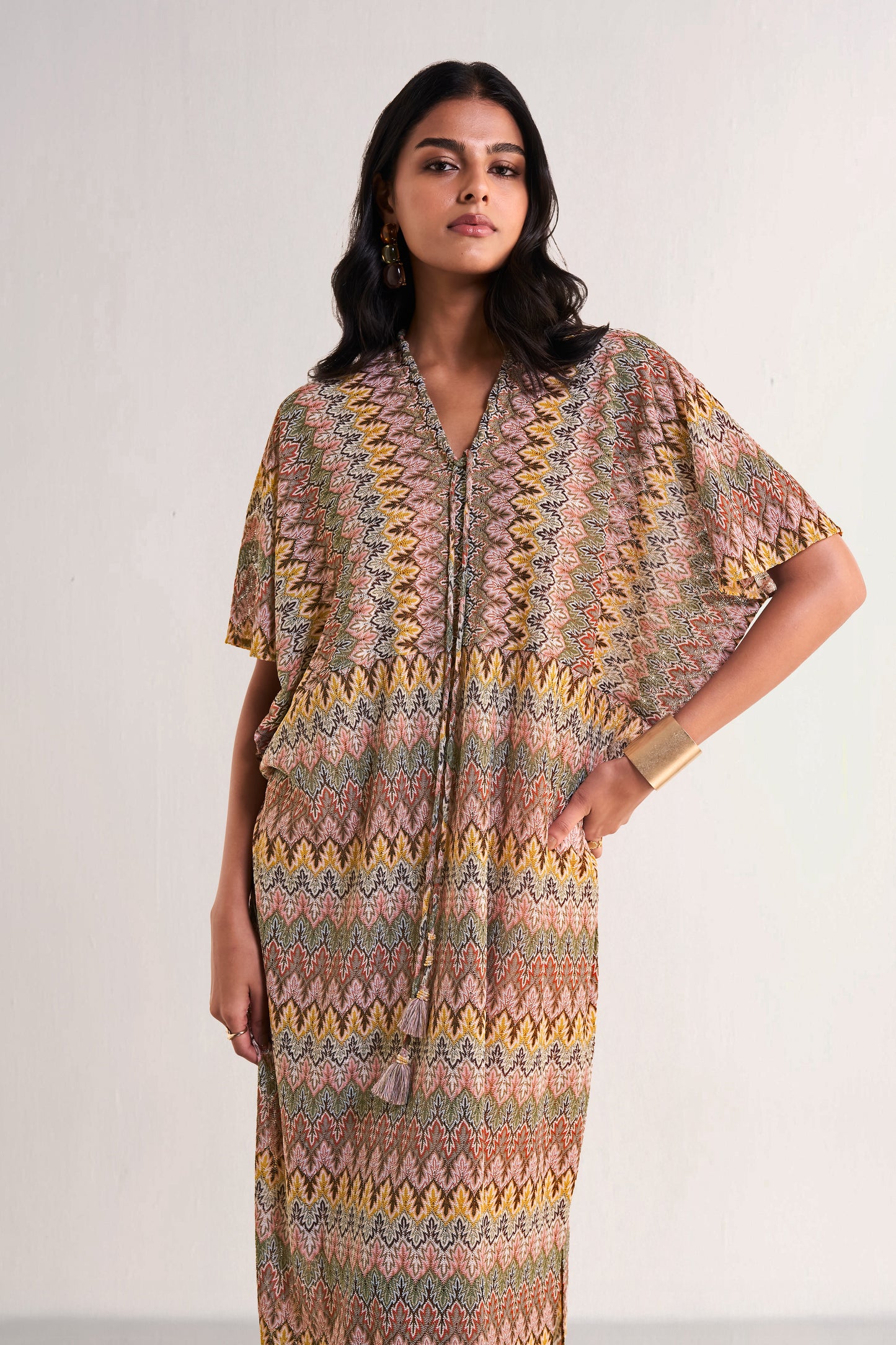 MULTICOLOUR CROCHET KNIT MAXI