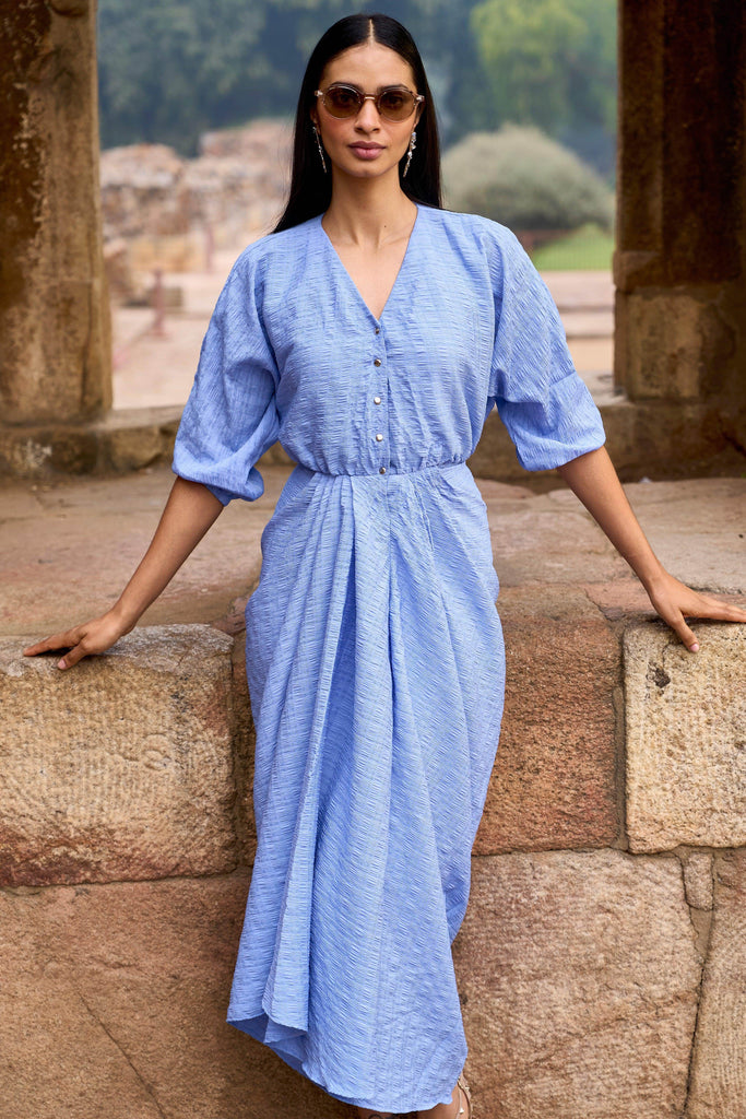 TEXTURED DRAPED MIDI - dash and dot dash and dot