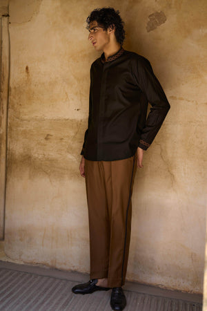 BORDER EMBROIDERED PANT - dash and dot