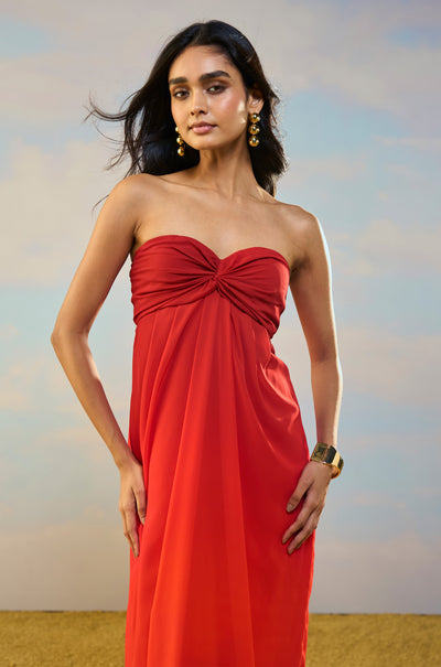 OFF-SHOULDER OMBRÉ DRAPED GOWN