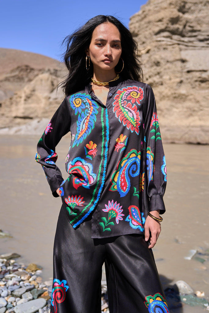 MULTICOLOR PAISLEY SHIRT - dash and dot dash and dot