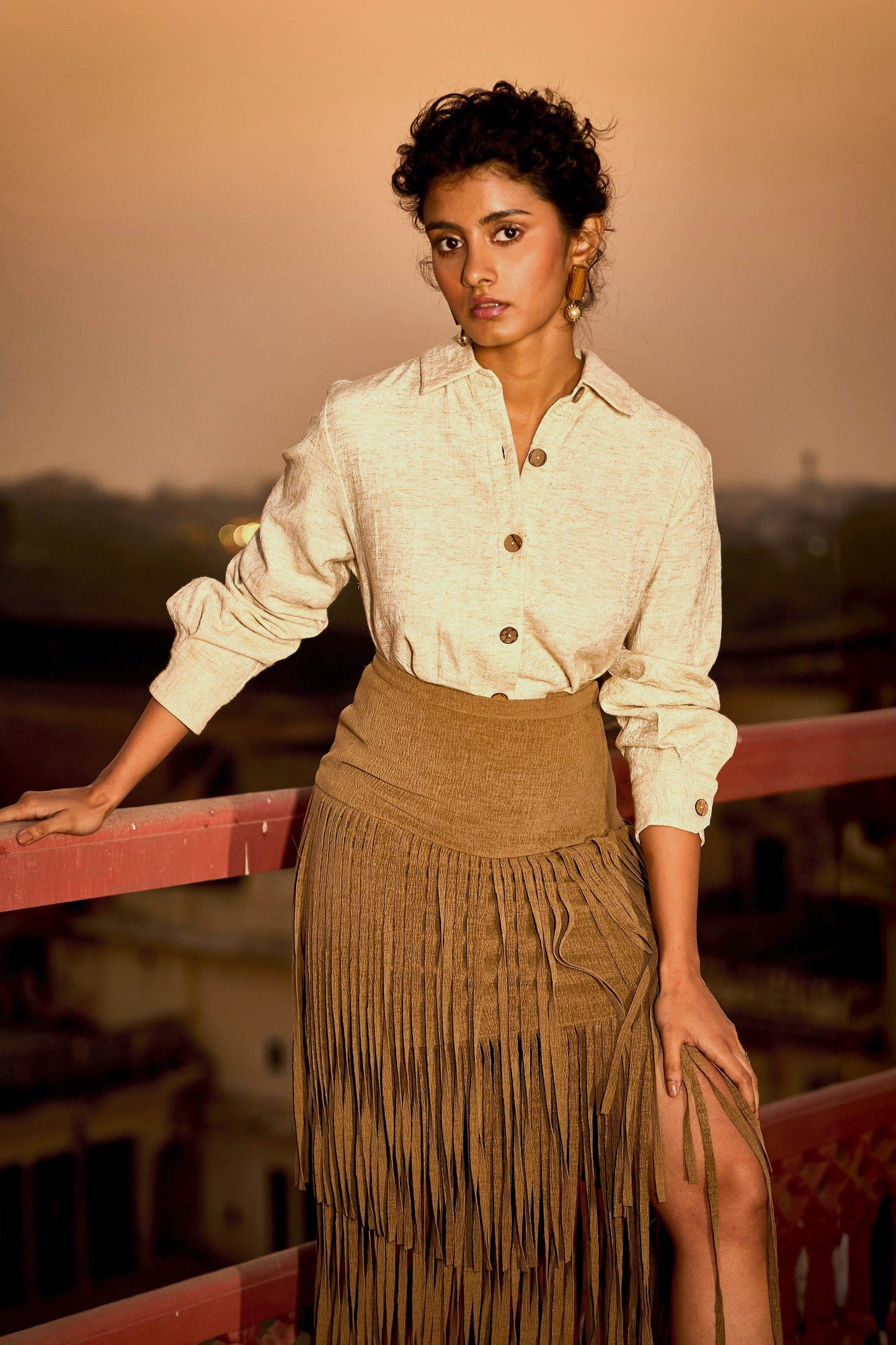 LINEN TEXTURED SHIRT - dash and dot