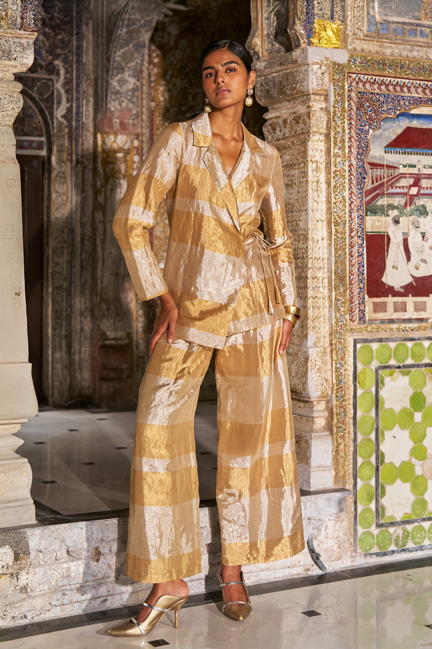 BENARES TISSUE WIDE-LEGGED PANT