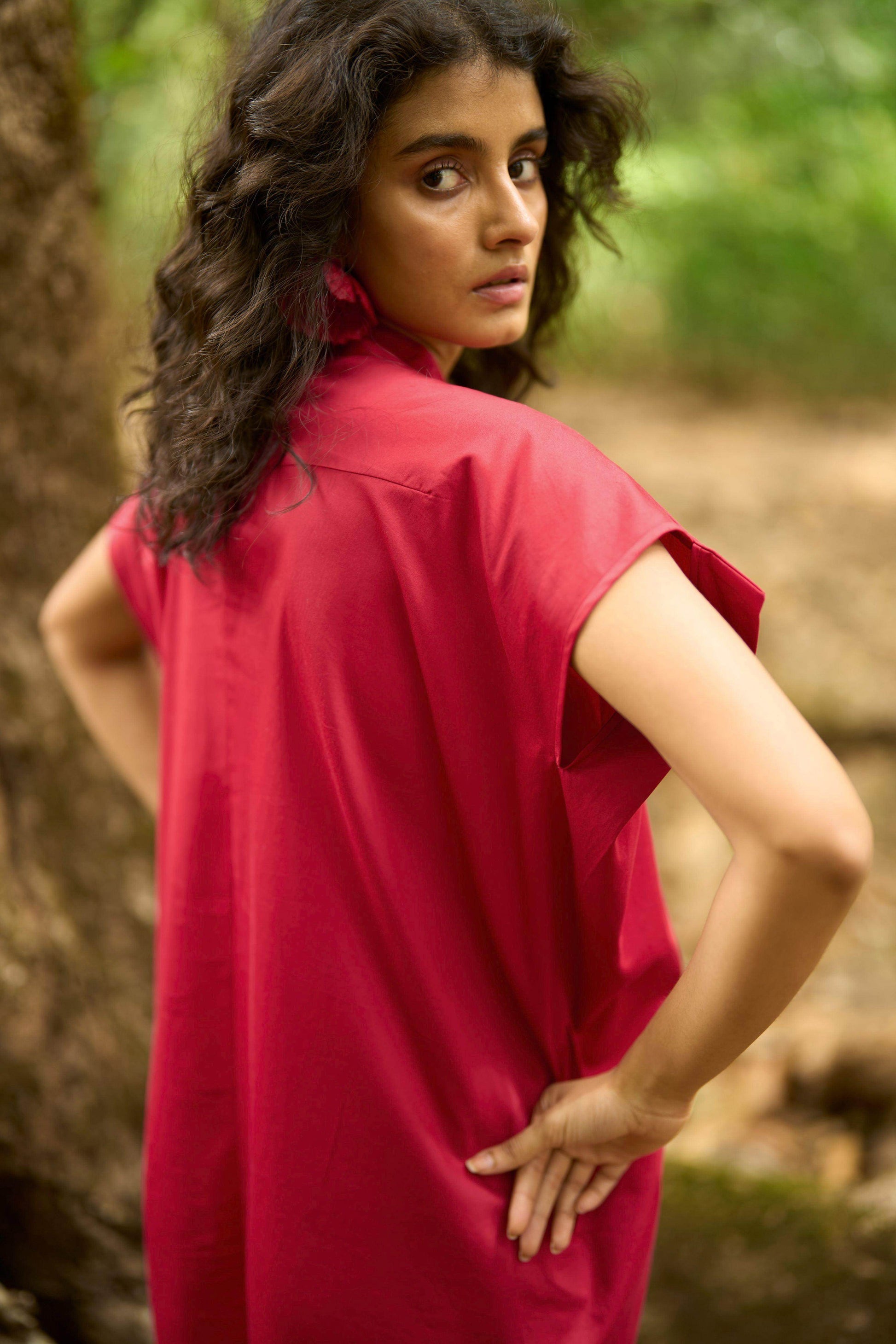 RED SHIRT DRESS - dash and dot