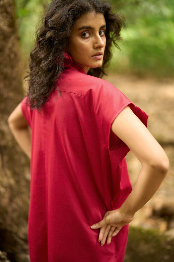 RED SHIRT DRESS - dash and dot dash and dot