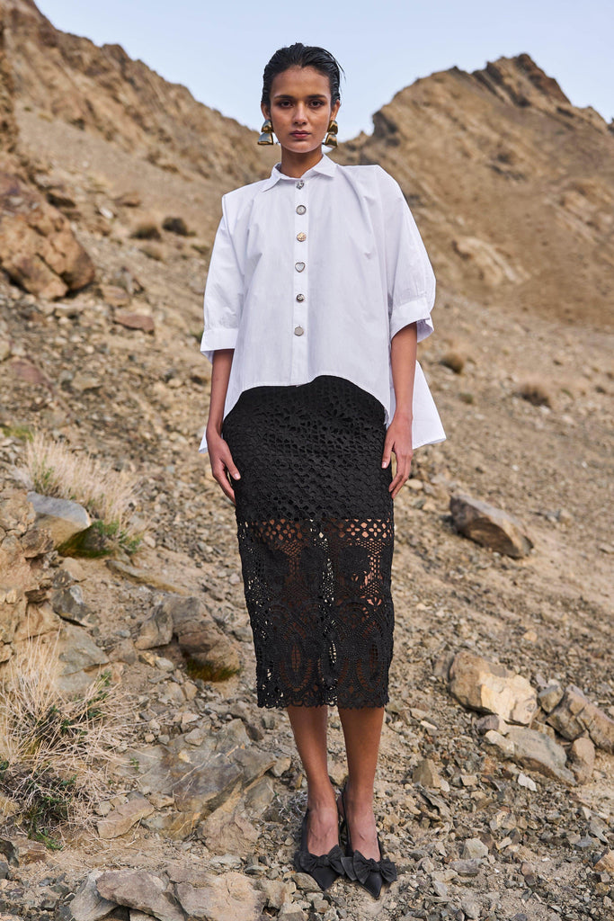 METALLIC LACE SKIRT - dash and dot dash and dot