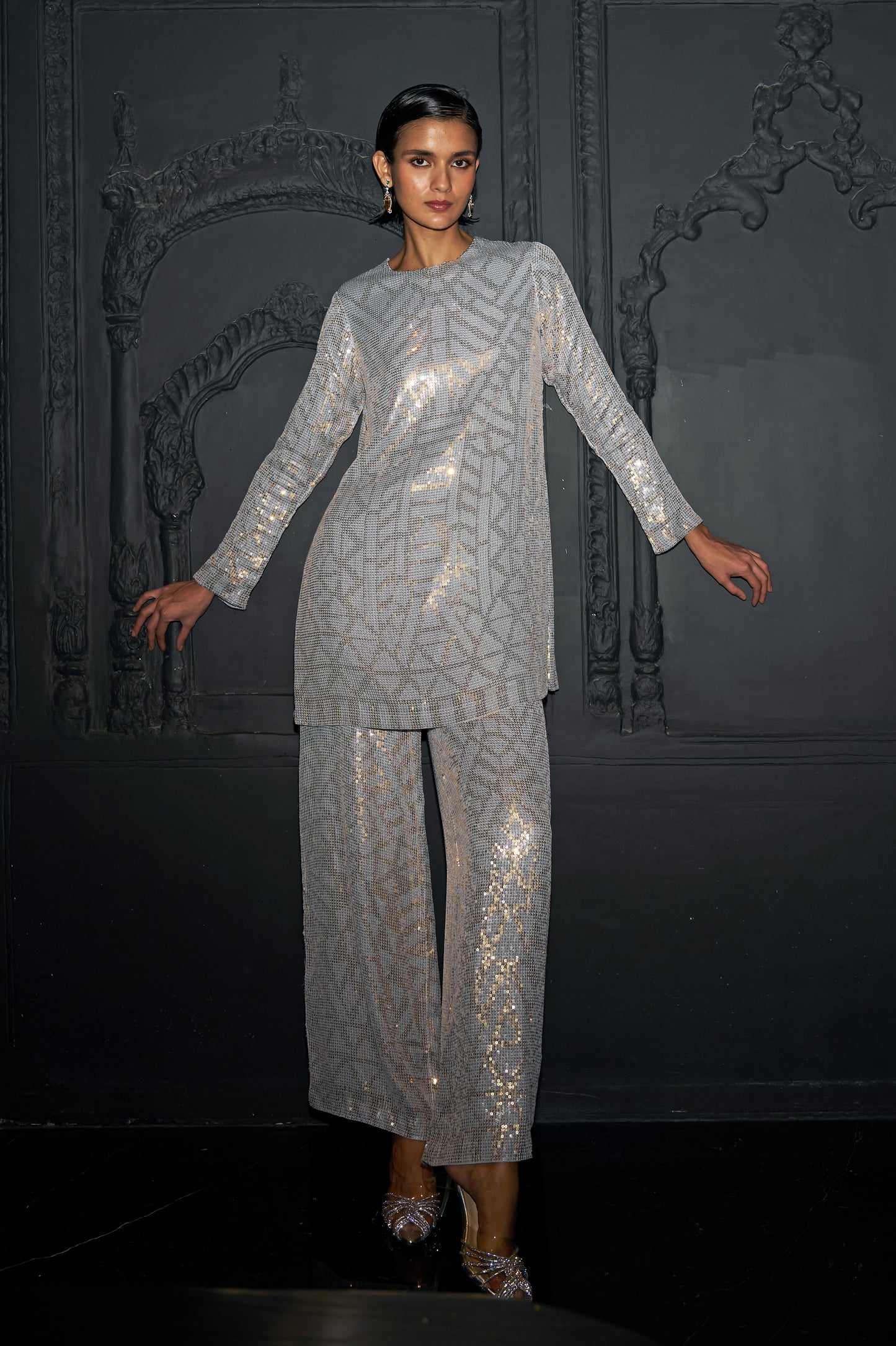 PASTEL SEQUIN EMBROIDERED SET