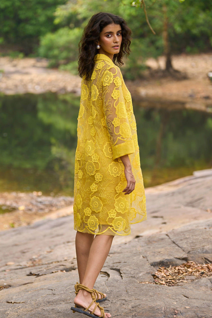 YELLOW LACE DRESS - dash and dot dash and dot