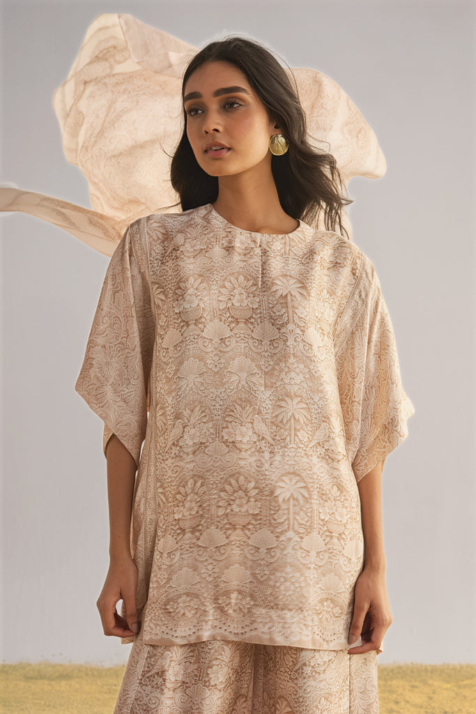 LACE PRINTED WIDE-LEGGED PANT SET dash and dot