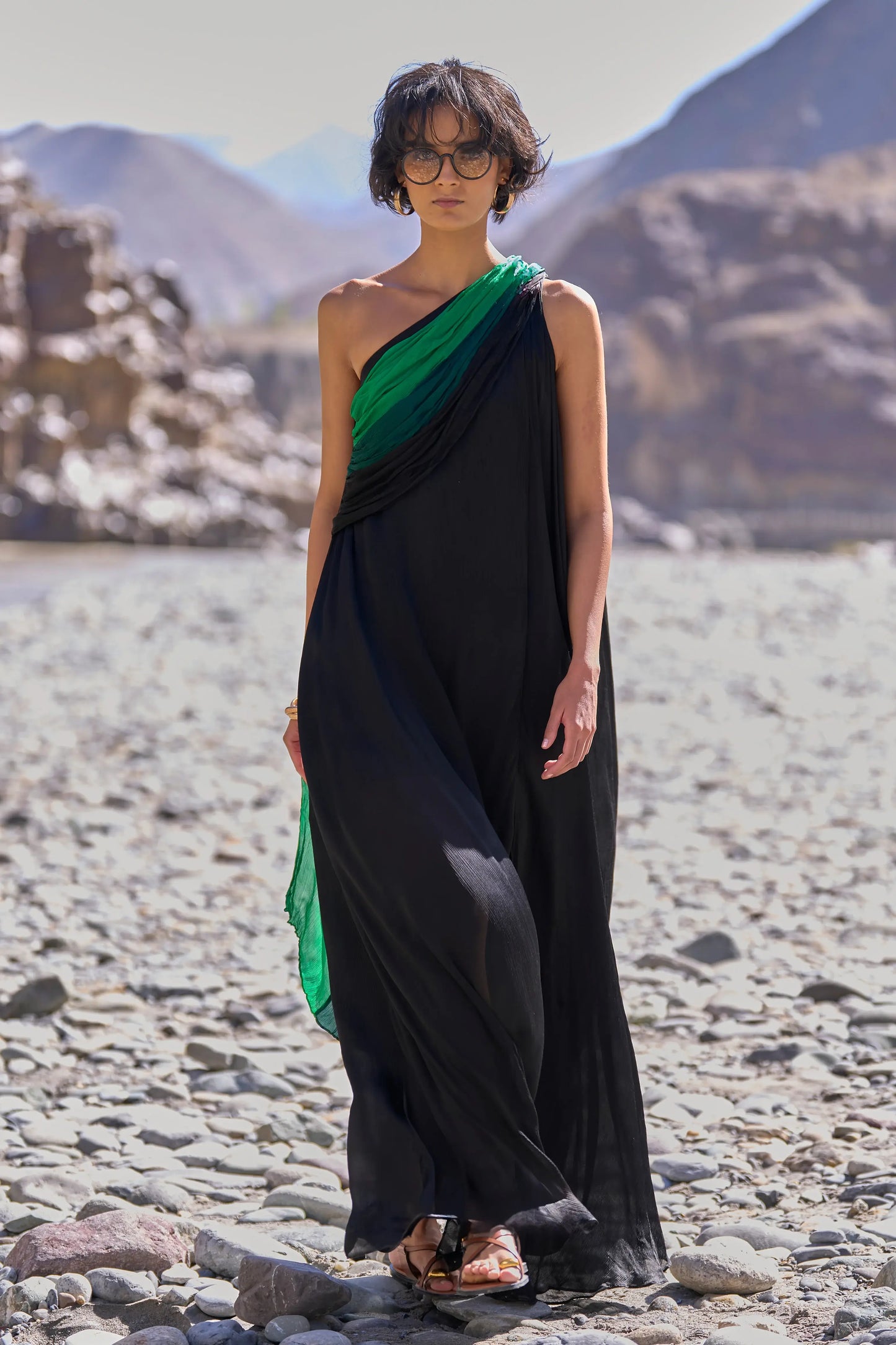 OMBRÉ DRAPED SARI GOWN