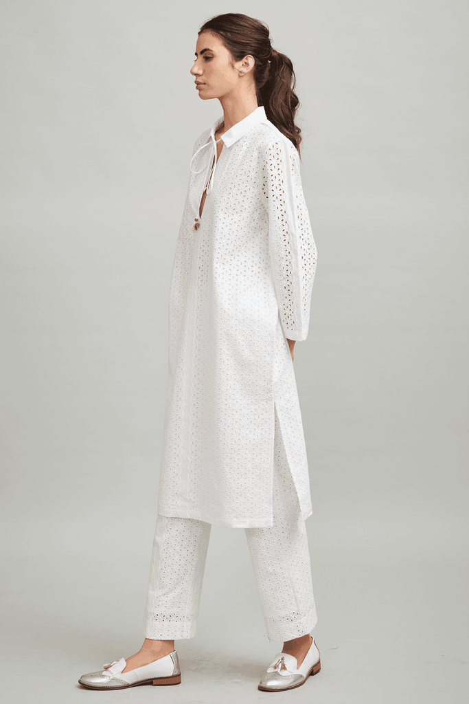 CUTWORK EMBROIDERY PANT - dash and dot dash and dot
