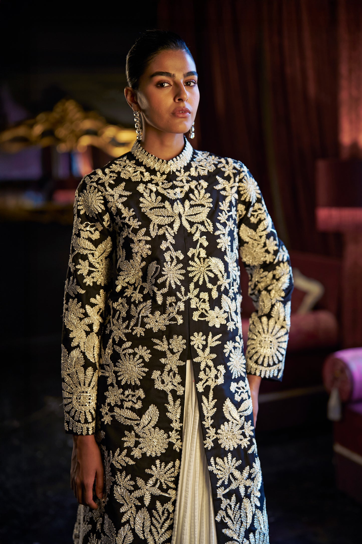 GOTA EMBROIDERED LONGLINE JACKET