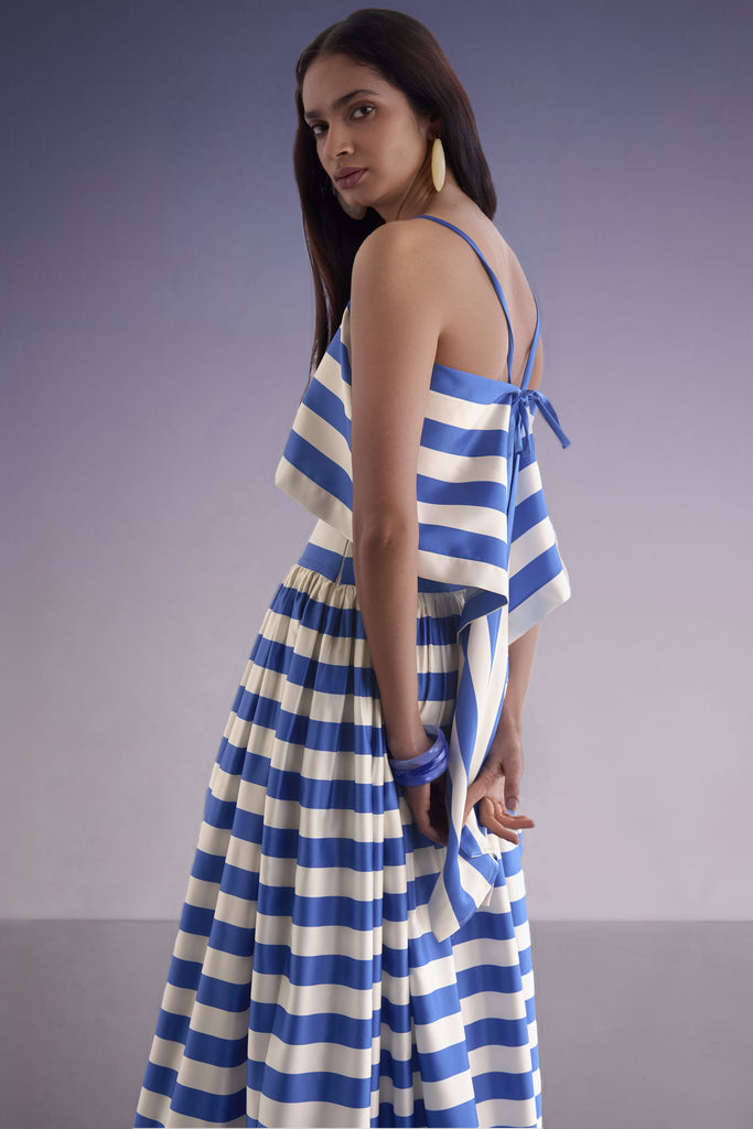 BACK KNOT DRAPED STRIPE TOP dash and dot