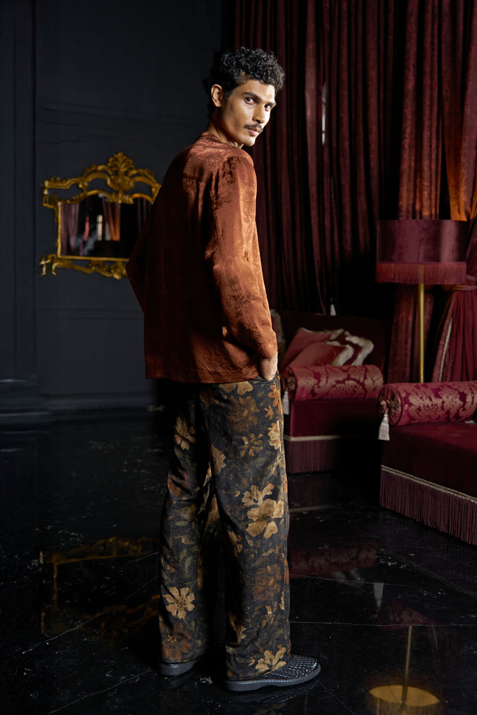 PRINTED VELVET PANT dash and dot