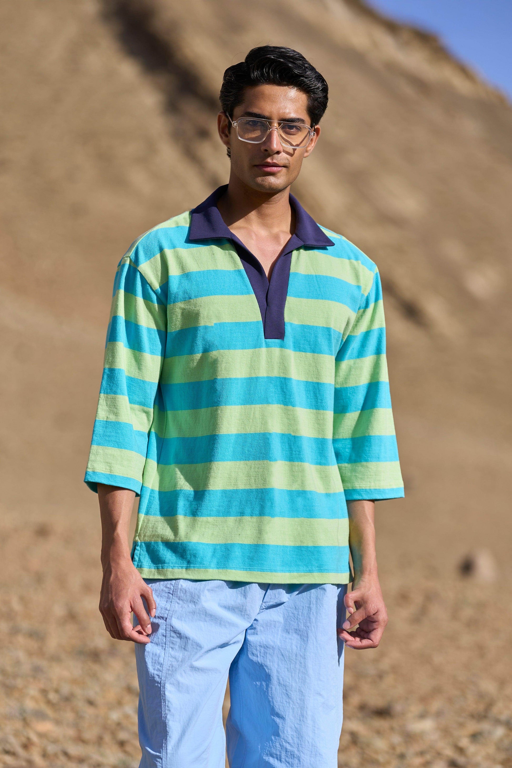 STRIPE RELAXED POLO - dash and dot