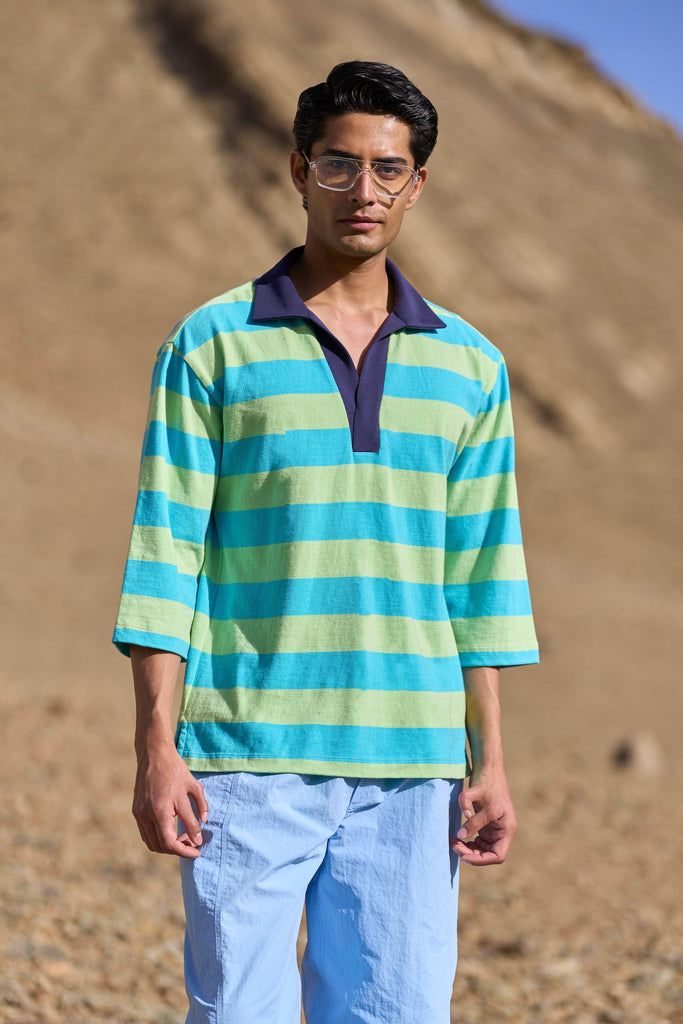 STRIPE RELAXED POLO - dash and dot dash and dot