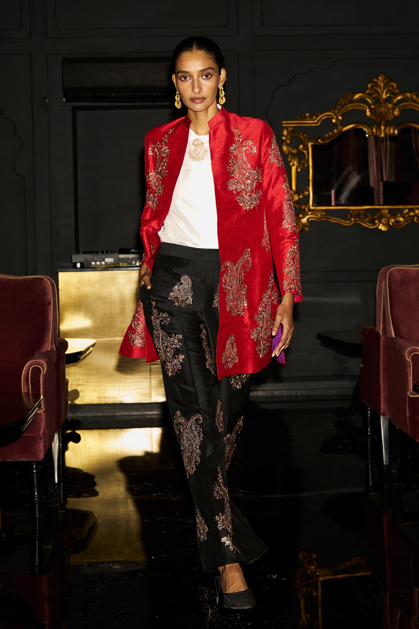 EMBROIDERED PAISLEY SHIRT & PANT