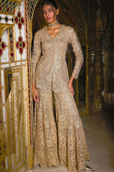 EMBROIDERED LACE PEPLUM SET - dash and dot