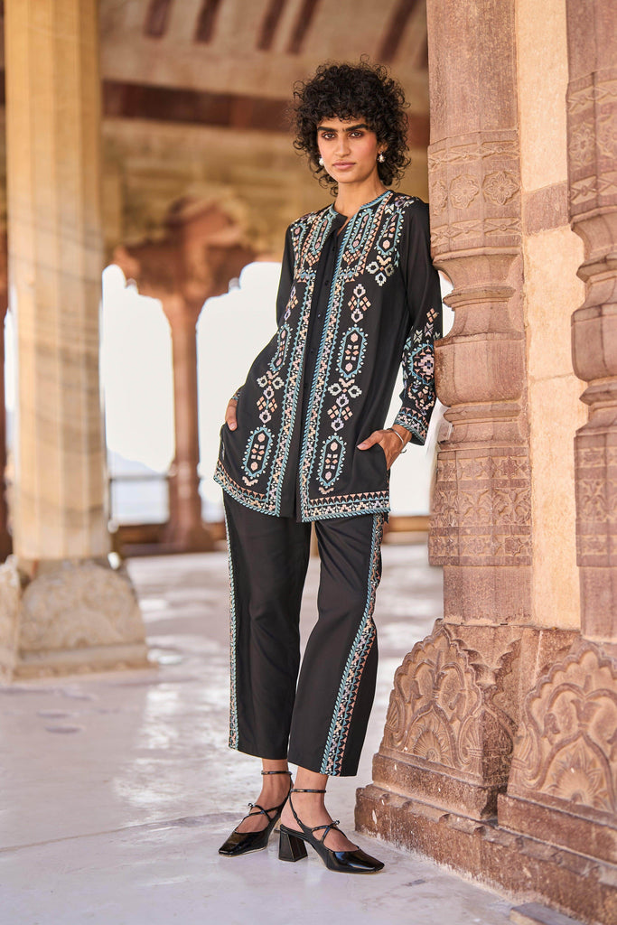 EMBROIDERED PANT SET - dash and dot dash and dot