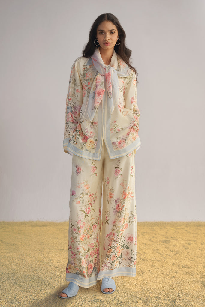 PASTEL FLORAL PRINT SHIRT & SCARF dash and dot