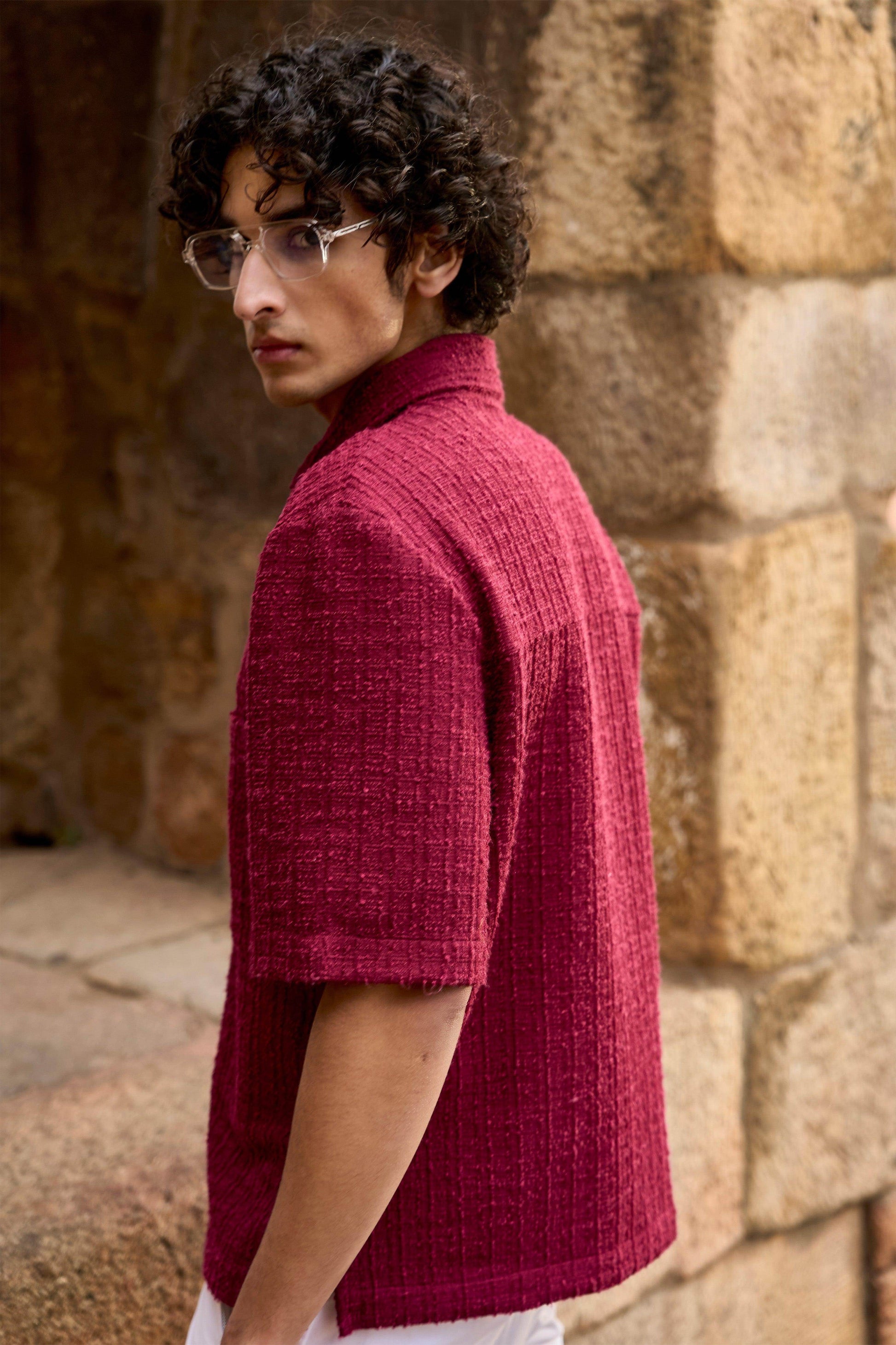 TEXTURED KNIT HALF SLEEVE - dash and dot