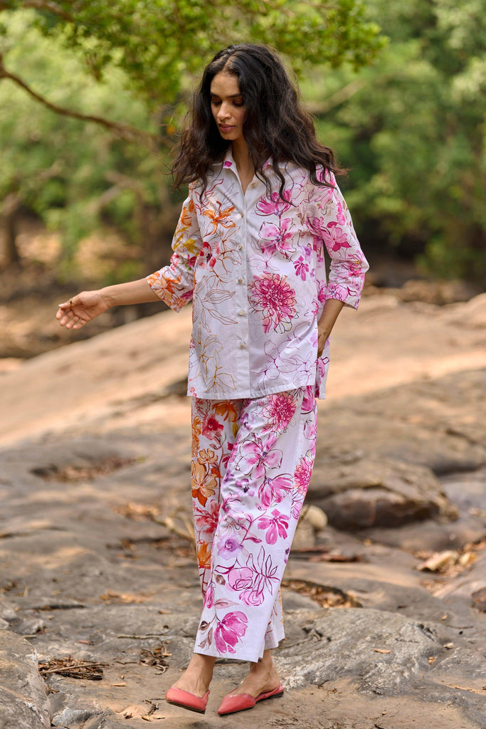 ASYMMETRIC FLORAL PRINT PANT - dash and dot dash and dot