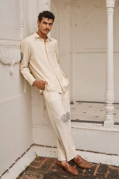 LINEN EMBROIDERED PANT