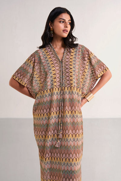 MULTICOLOUR CROCHET KNIT MAXI