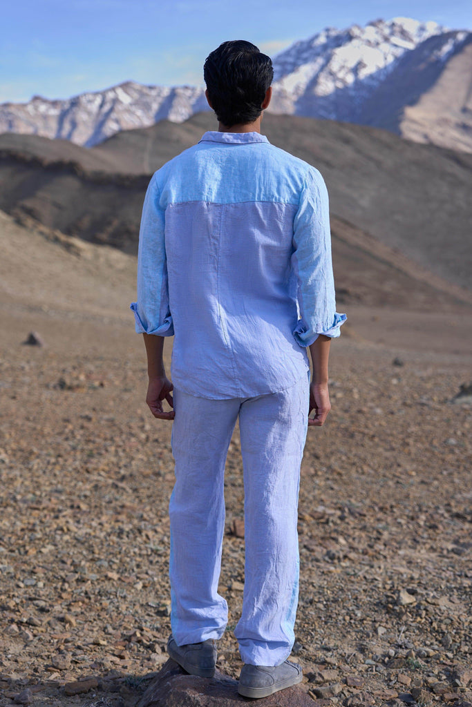 LINEN COLOUR BLOCK PANT SET - dash and dot dash and dot