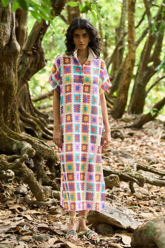 CROCHET PRINT MIDI - dash and dot dash and dot