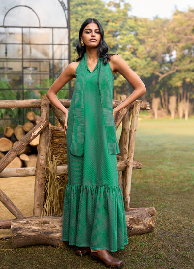 STRIPED NECK TIE MAXI