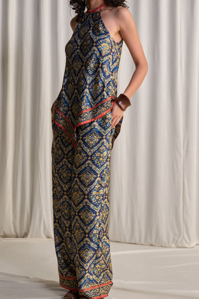SCARF PRINT RELAXED FIT PANT