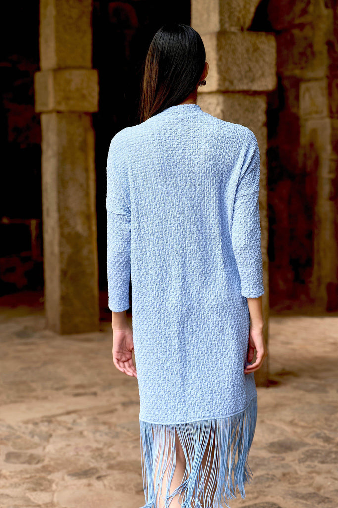 TEXTURED KNIT FRINGE MIDI - dash and dot dash and dot