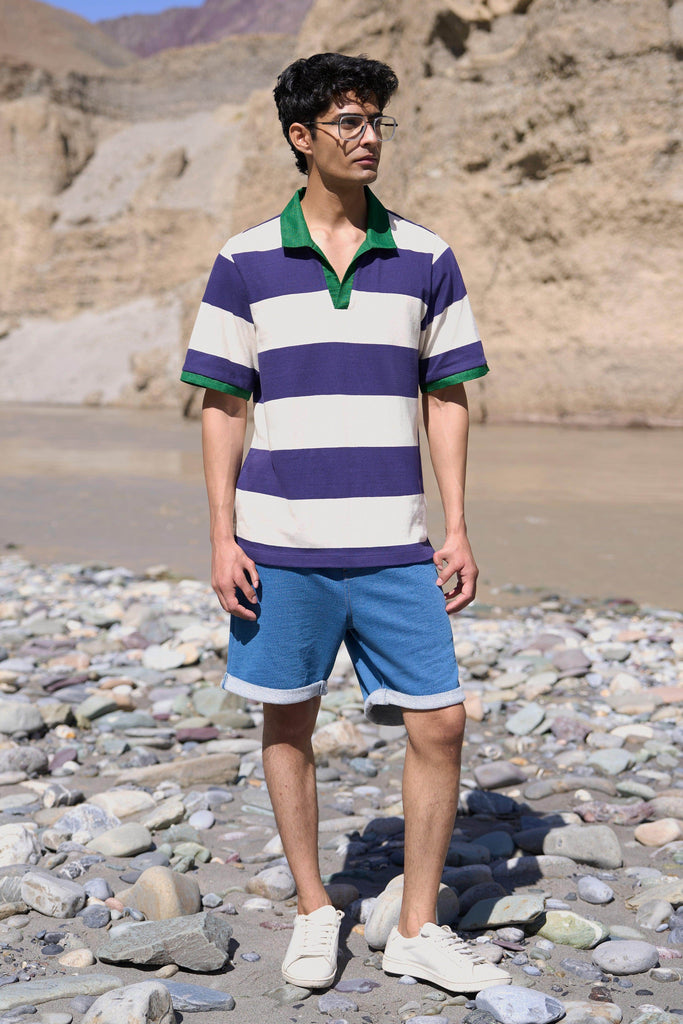 DENIM KNIT SHORTS - dash and dot dash and dot